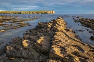 Brough of Birsay Küste im Abendlicht